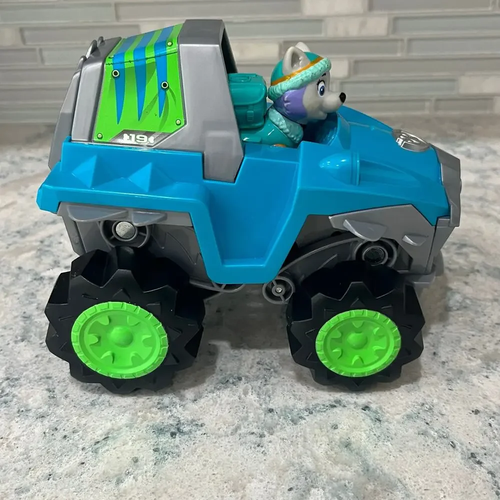 PAW Patrol Dino Rescue Rex Transforming Deluxe Car & Action Pack Everest Figure